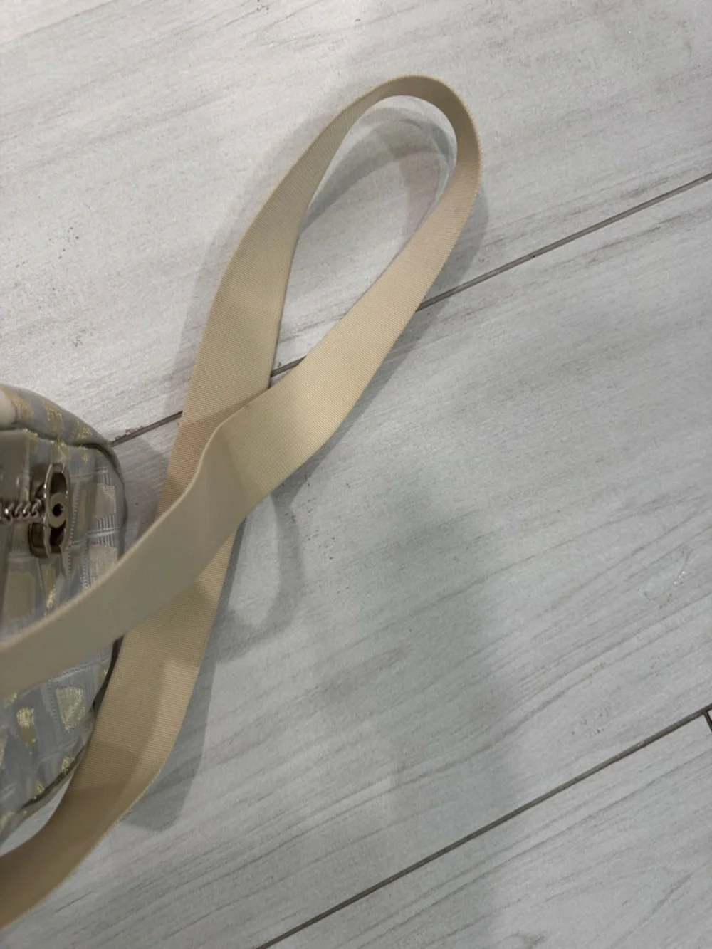 CHANEL Beige Cream Monogram Crossbody Bag